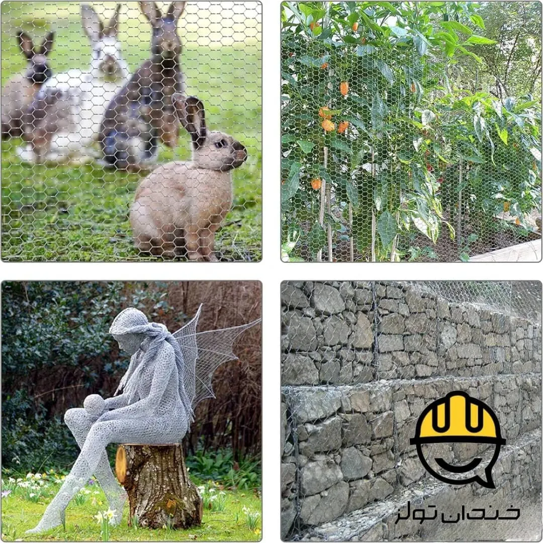 توری مرغی گالوانیزه عرض ۱۲۰ طول ۴۵ متر یکتا توری